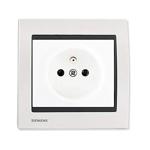 Siemens Delta Iris prise 2P+T blanc + plaque métal