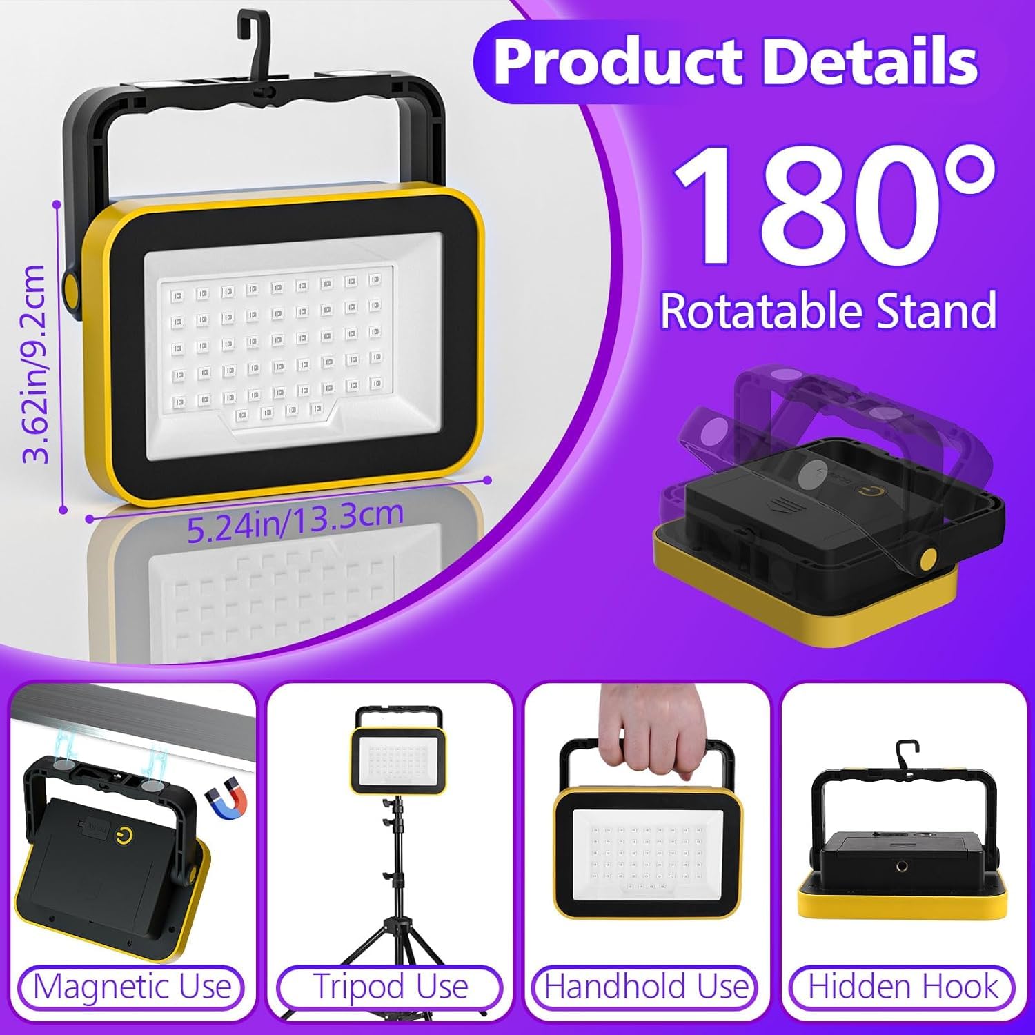 T-Sun Black Lights Projecteur UV LED Violet Lumière de Travail IP66