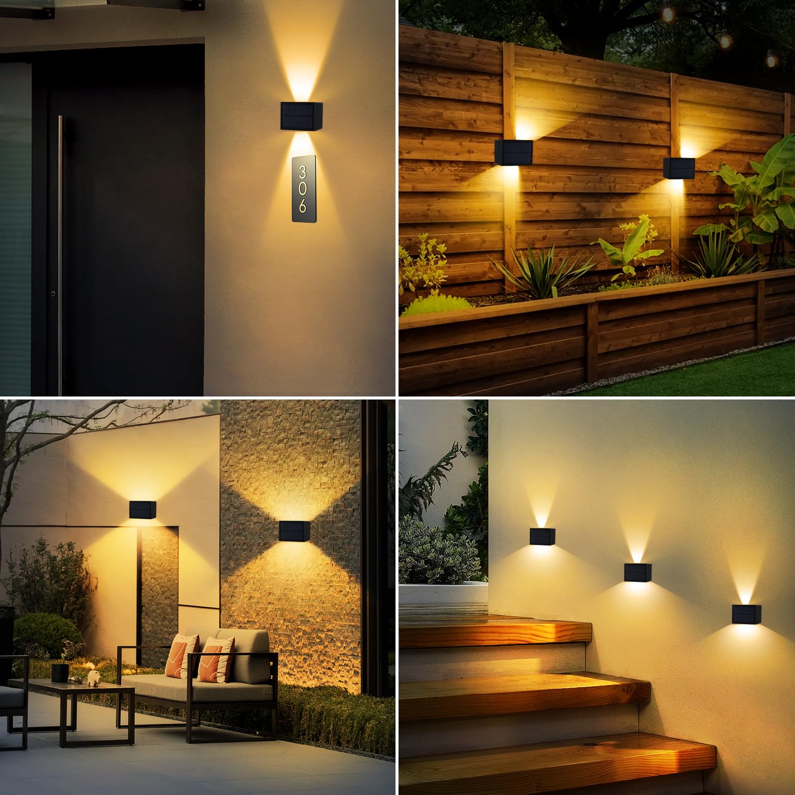 T-Sun Wall Lights applique solaire 3000K lot 2 IP65