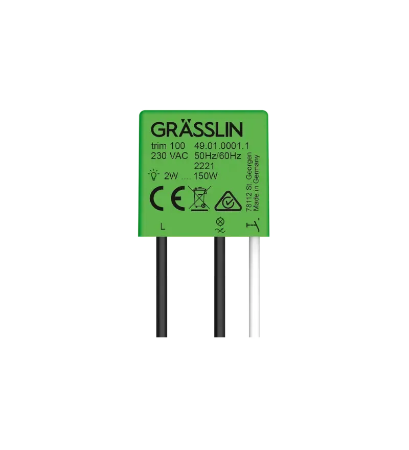 Grasslin trim 100 minuterie rail DIN éclairage cage d’escalier
