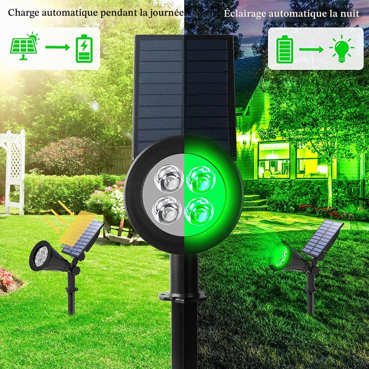T-Sun Spot Lights spot solaire vert 4 pièces IP65