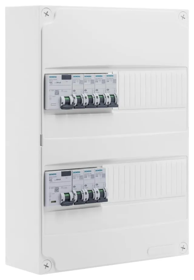 Siemens Tableau Pré-équipé 2 Rangées 26 Modules 7 disjoncteurs