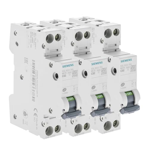 Siemens Sentron lot 3 disjoncteurs 32A courbe C Ph+N