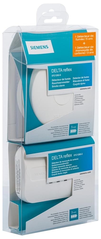 Siemens Delta détecteur fumée NF + monoxyde pack alarme