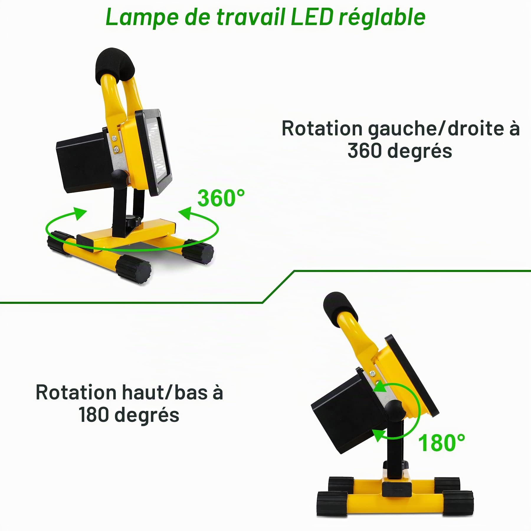T-Sun Work Lights projecteur LED rechargeable 30W 2500LM IP65