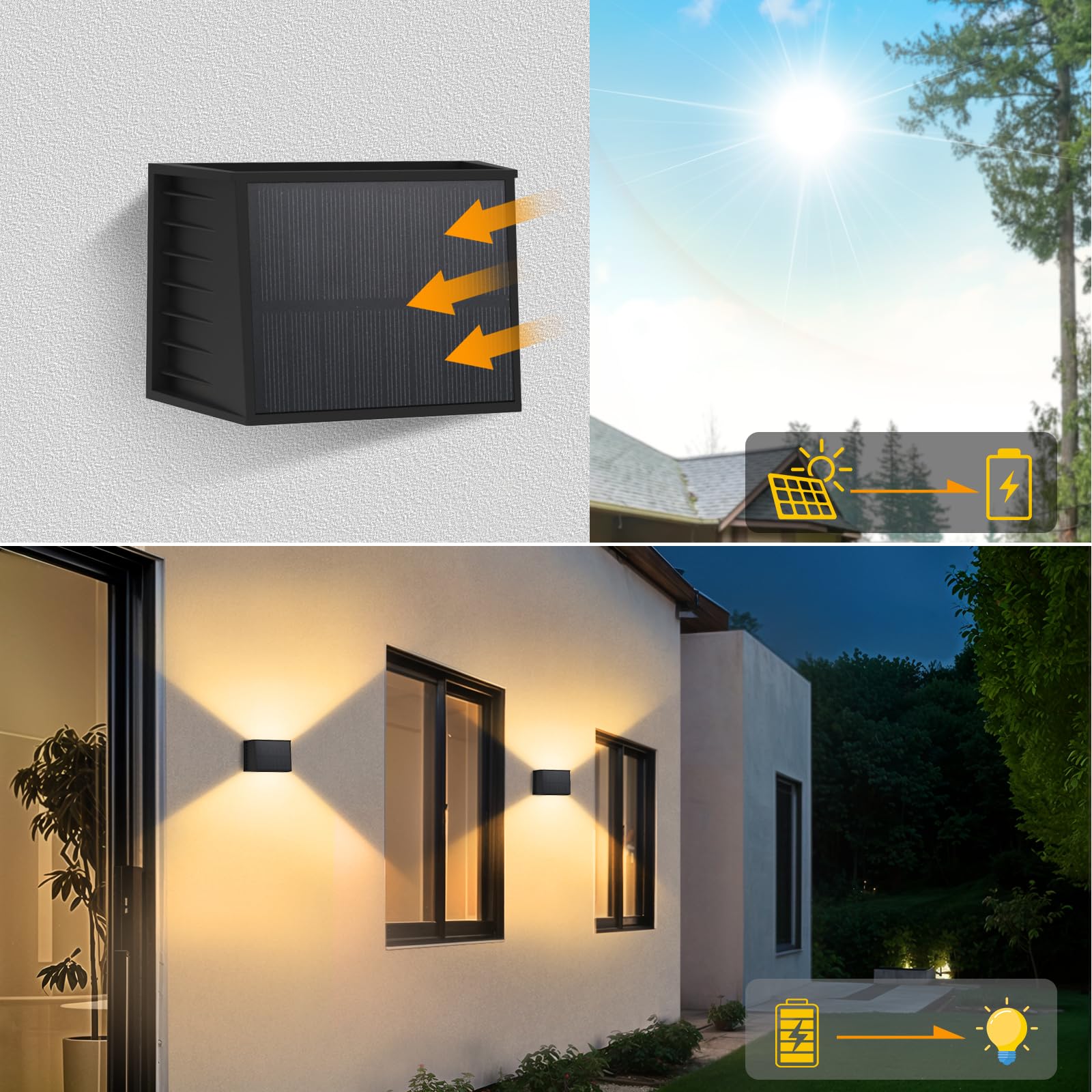 T-Sun Applique Solaire Murale 3000K Lot 2 Sans Détecteur