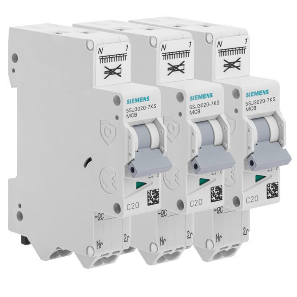 Siemens Sentron lot 3 disjoncteurs 10A courbe C Ph+N