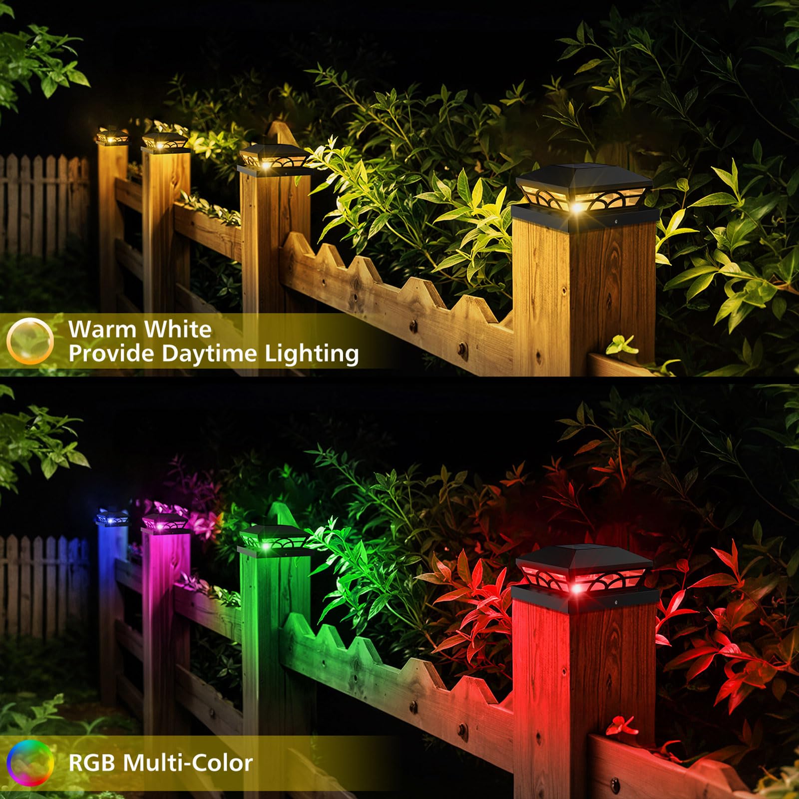 T-Sun Wall Lights RGB lampe solaire murale lot de 6 8 couleurs