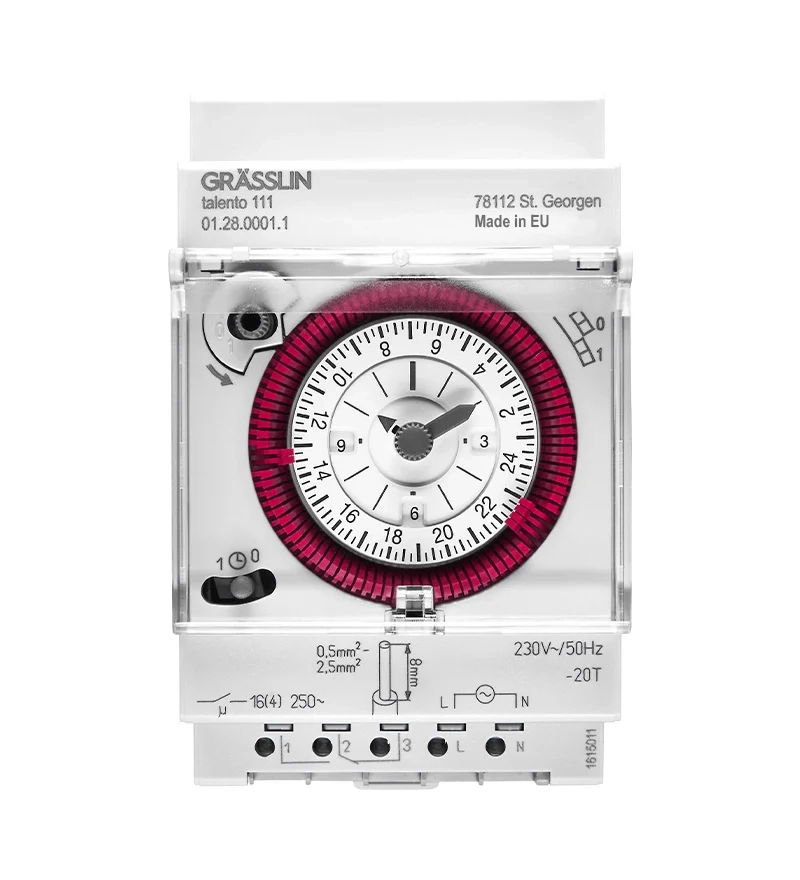 Grasslin talento 111 horloge mécanique journalière 230V