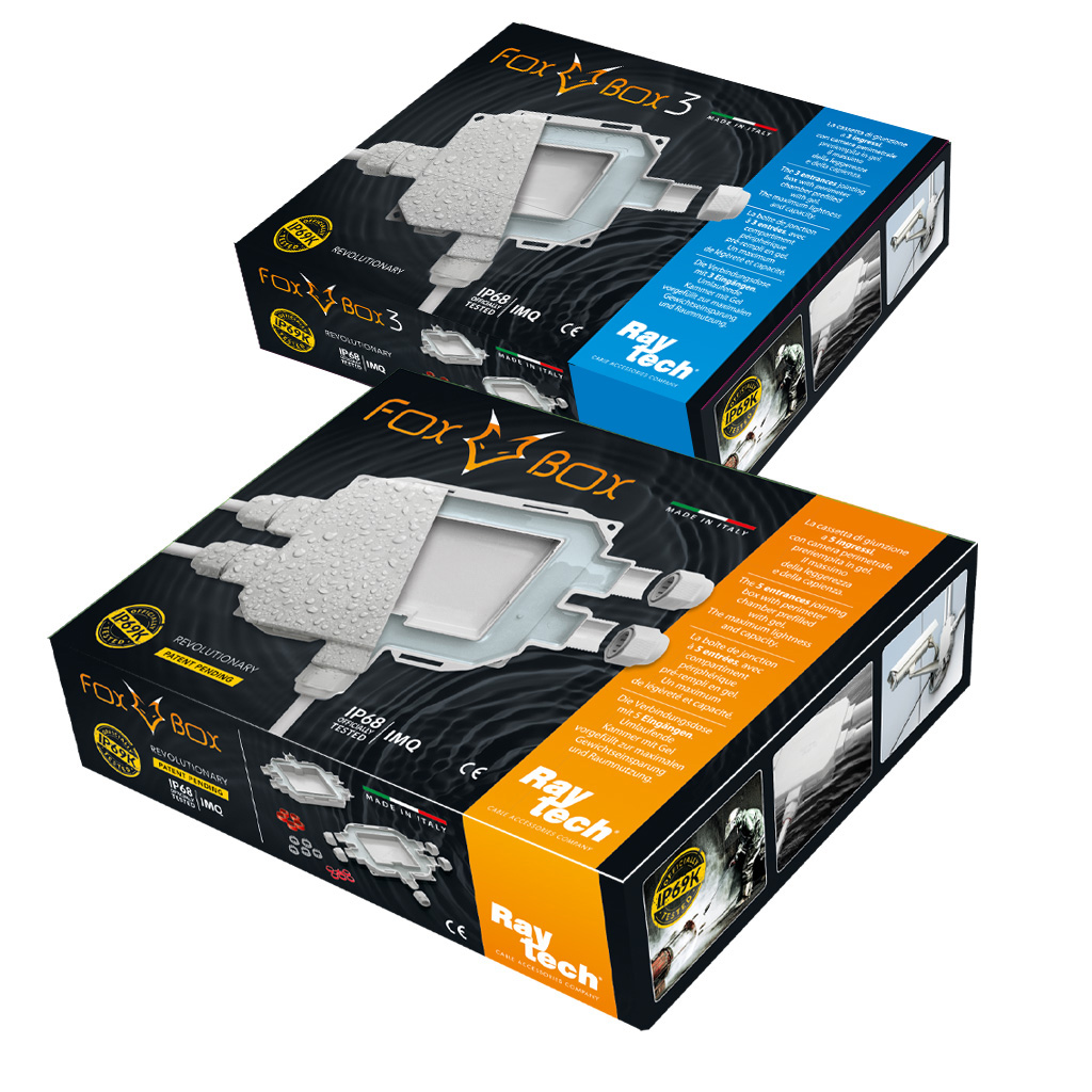 Raytech Fox Box IP68 boîte gel 5 entrées câbles 6-18 mm
