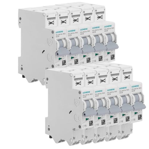 Siemens Sentron disjoncteur P+N 16A lot de 10 courbe C