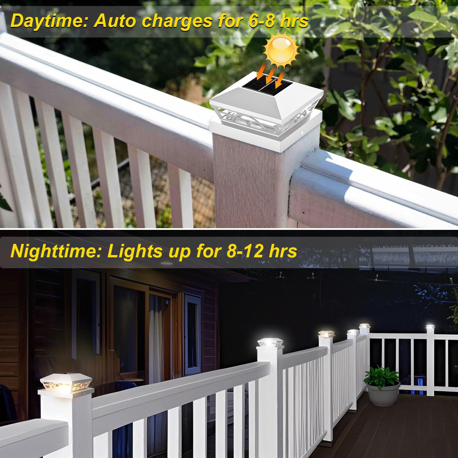 T-Sun 6P-409 lampe solaire murale blanc froid 6000K lot de 6