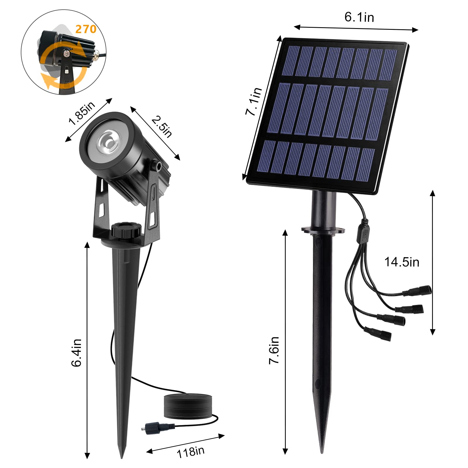 T-Sun Spot Lights 4 spots solaires blanc chaud 3000K IP65