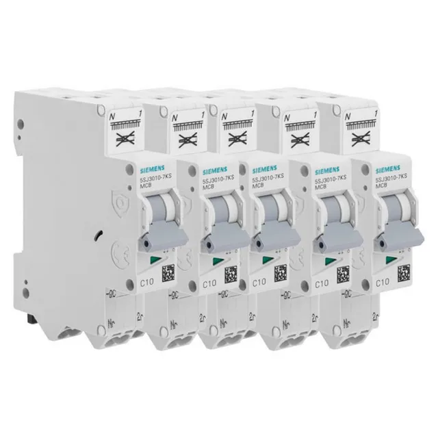 Siemens Sentron disjoncteur Ph+N 10A lot de 5 courbe C