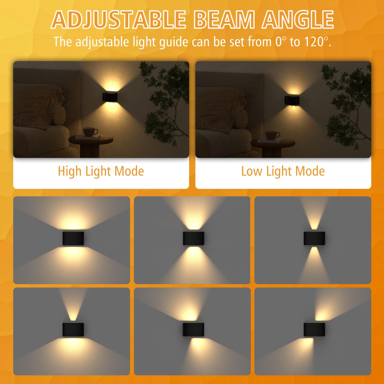 T-Sun Wall Lights applique murale LED 3000K noir lot 2