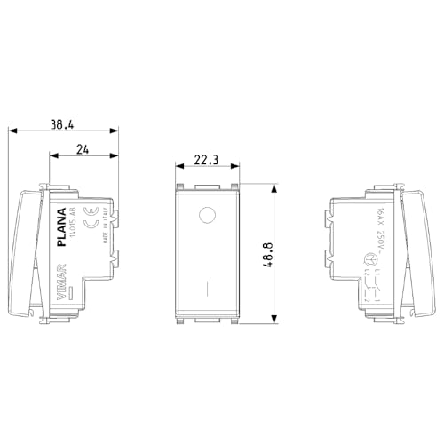 Vimar Plana 14015 interrupteur 2P 16AX 250V blanc éclairable
