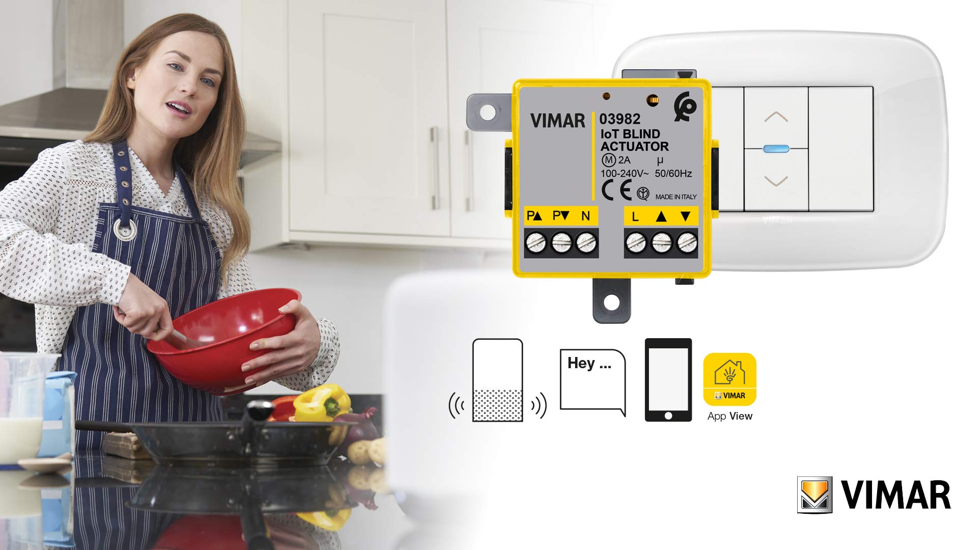 Vimar 03982 actionneur store connecté Wi-Fi Zigbee encastré