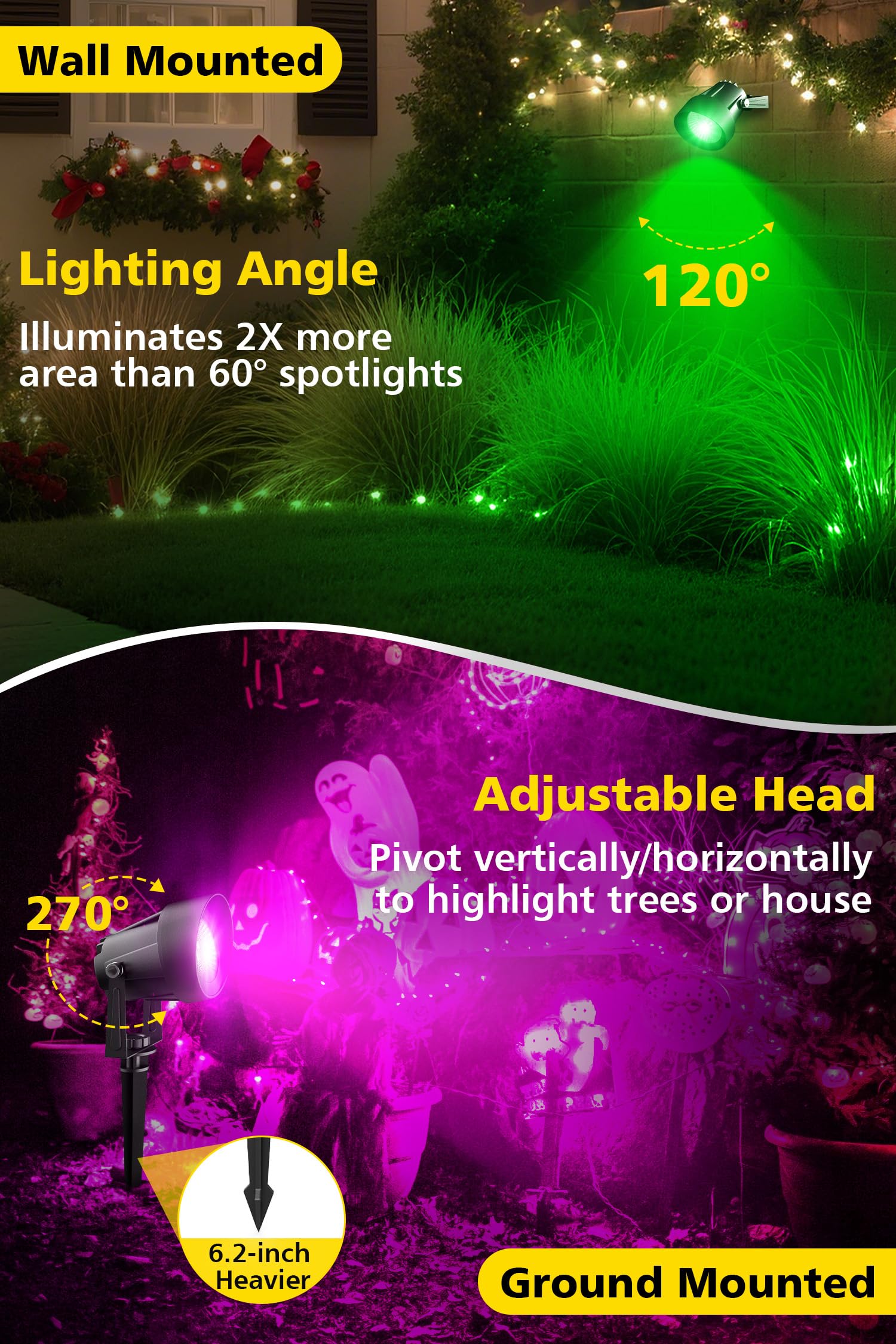 T-Sun Spot Lights spot LED extérieur RGB Bluetooth 6 pièces IP65