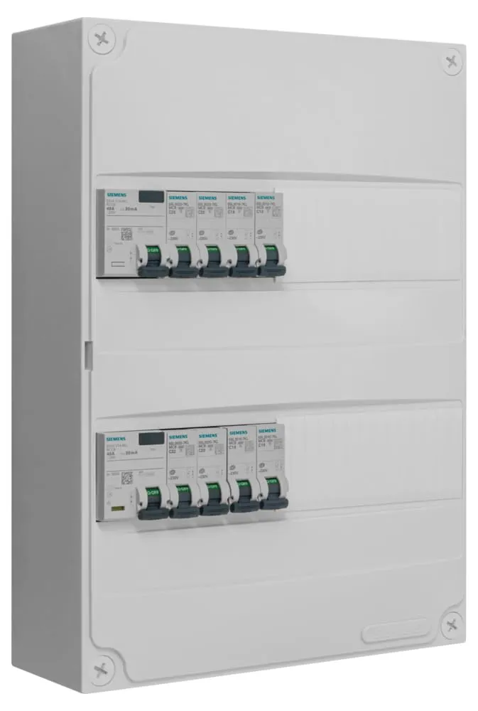 Siemens Tableau 2 rangées pré-équipé 2ID 40A 8 disjoncteurs