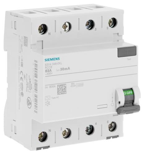 Siemens Sentron interrupteur différentiel 4P 63 A 30 mA AC