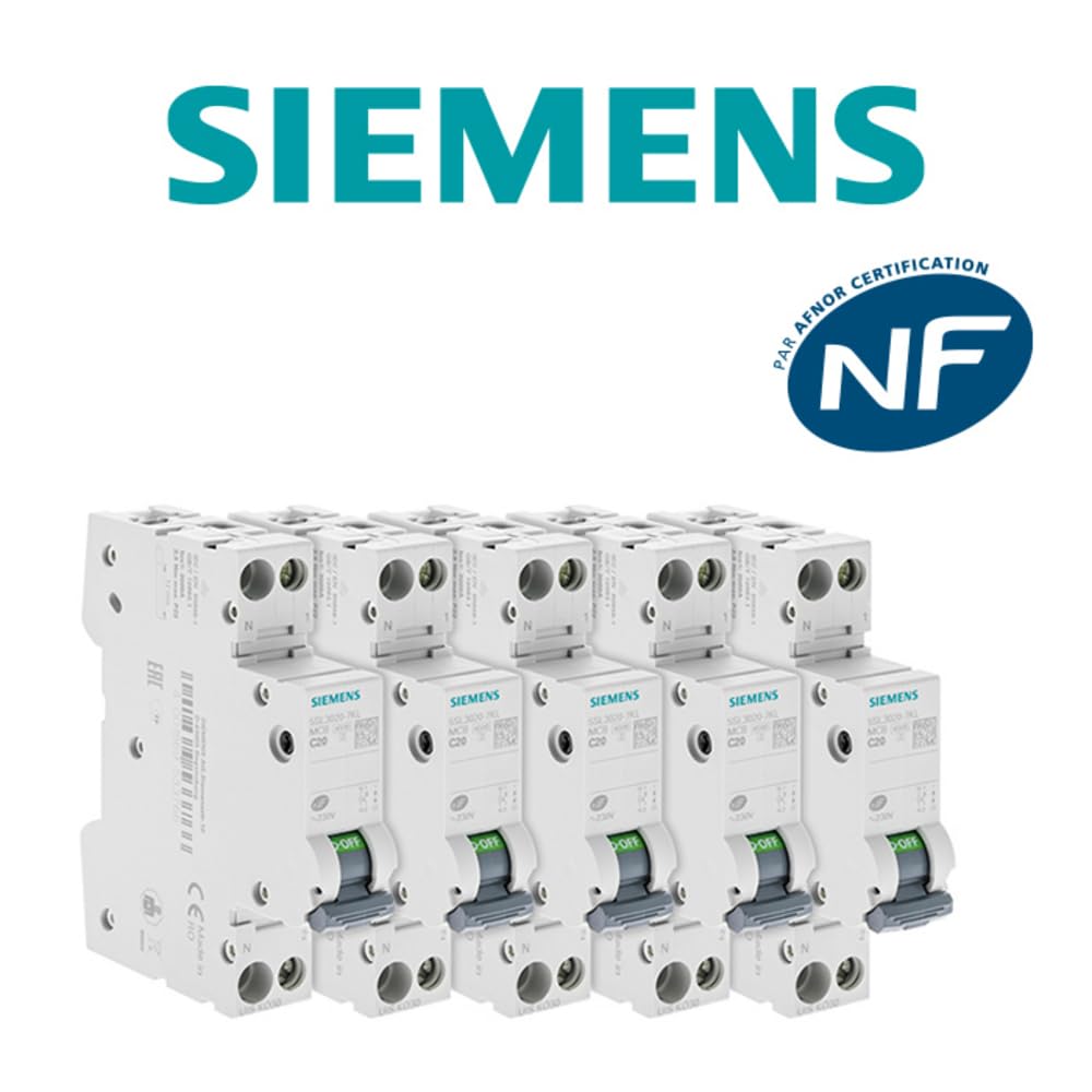 Siemens Sentron lot 5 disjoncteurs 1P+N 20A courbe C