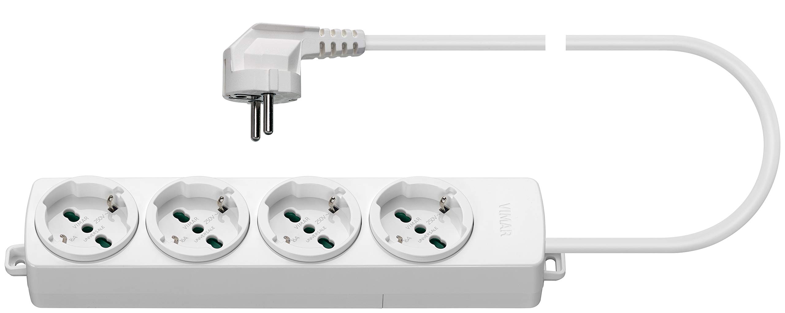 Vimar 01292.CK.B multiprise 4 prises 16 A câble 2 m blanc