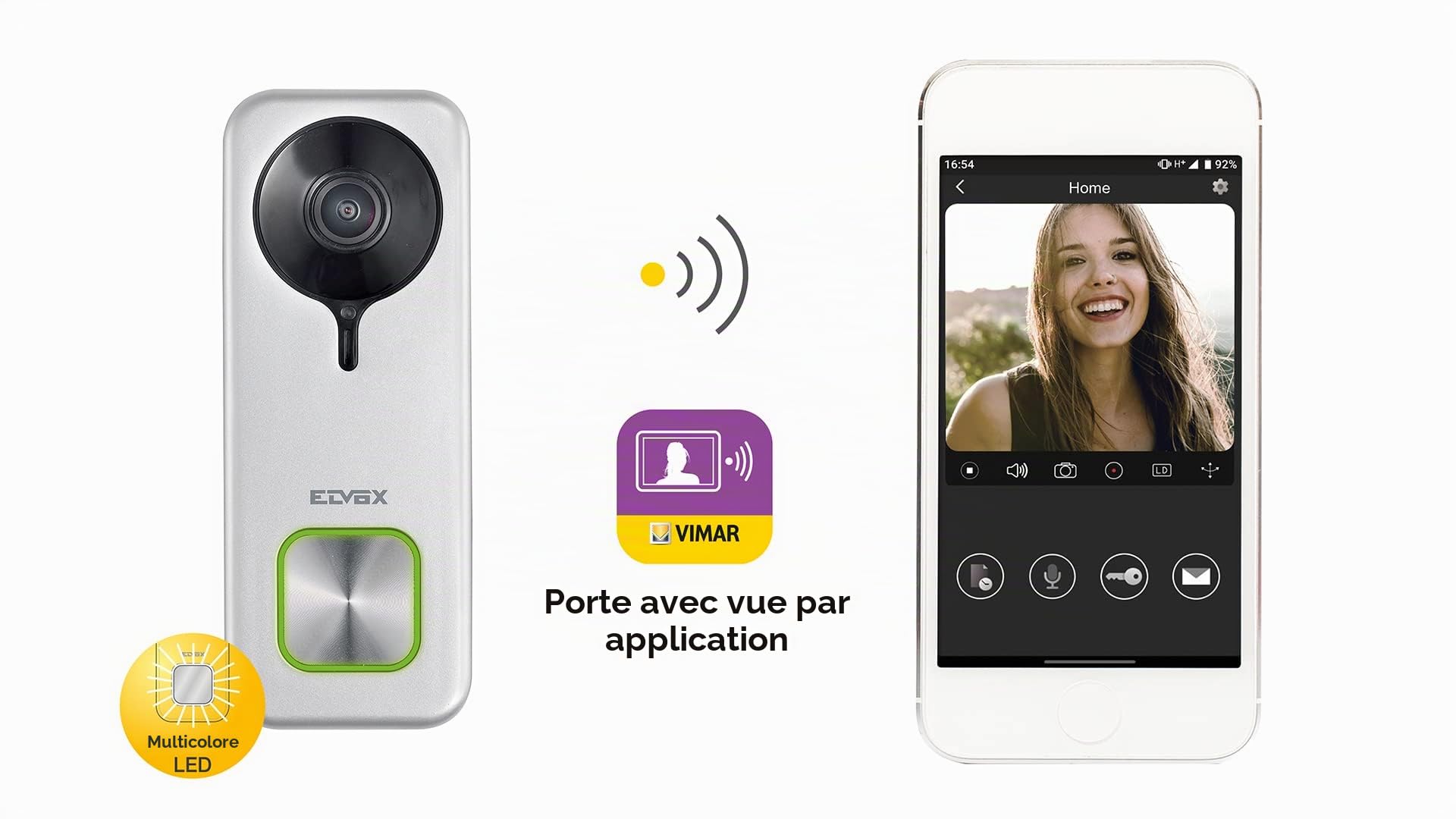 Vimar K40965 Kit Sonnette Vidéo WiFi Vision Nocturne