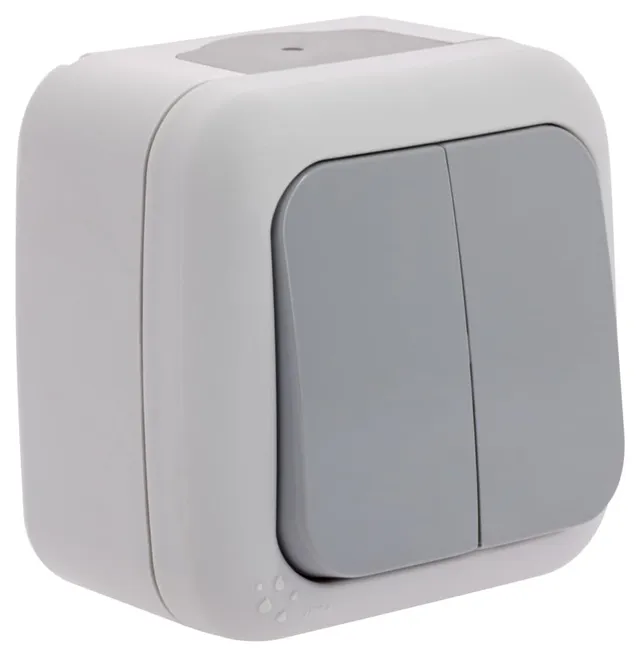 Siemens Étanche Interrupteur Double Va-et-Vient Gris IP54