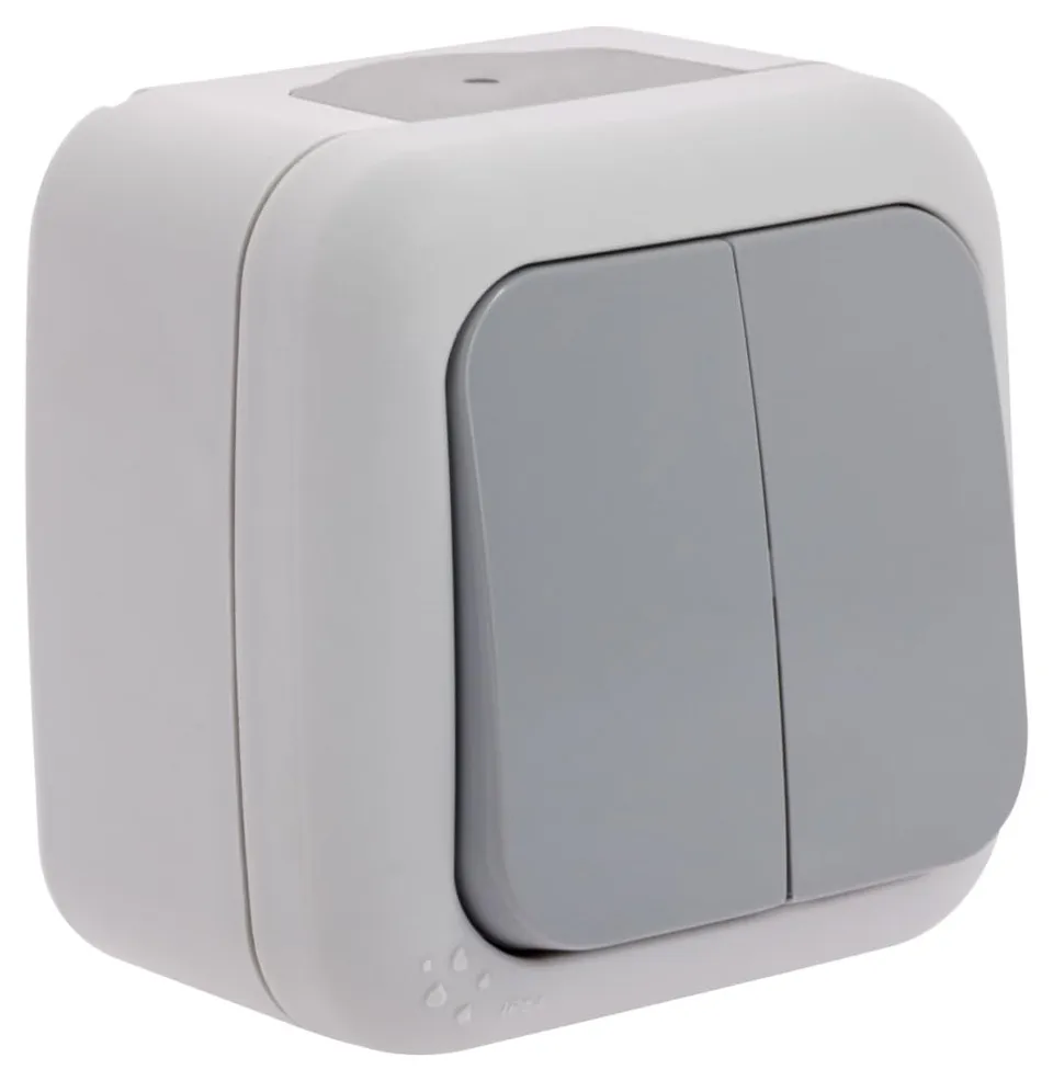 Siemens Étanche Interrupteur Double Va-et-Vient Gris IP54