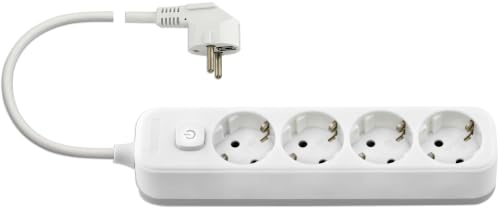 Vimar 00494.L.B multiprise 4 Schuko blanc câble 3 m