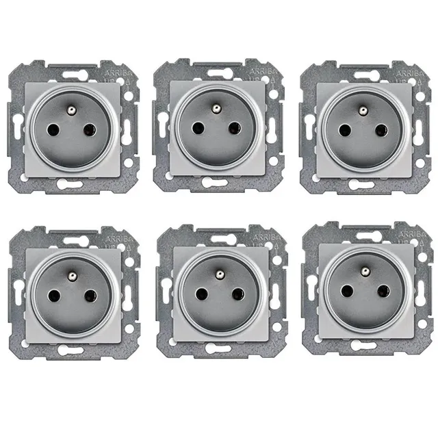 Siemens Delta Viva prise 2P+T silver lot de 6