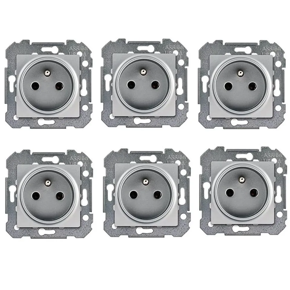 Siemens Delta Viva prise 2P+T silver lot de 6