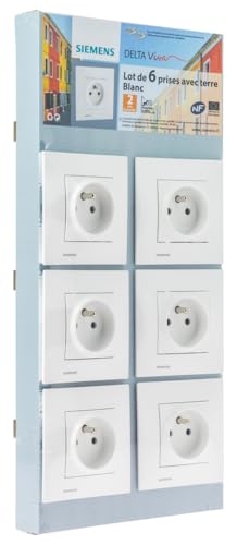 Siemens Delta Viva lot 6 prises 2P+T blanc