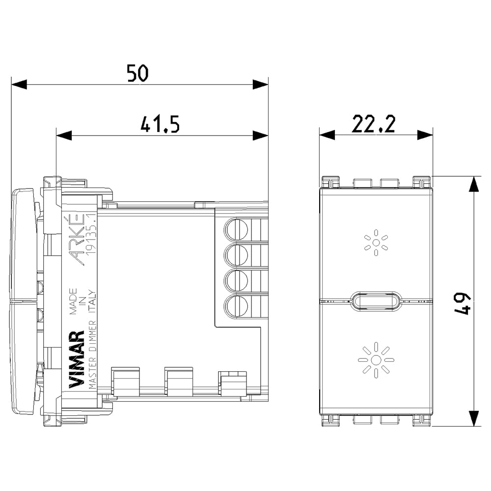 Vimar Arké 19135.1 variateur universel LED gris 230V