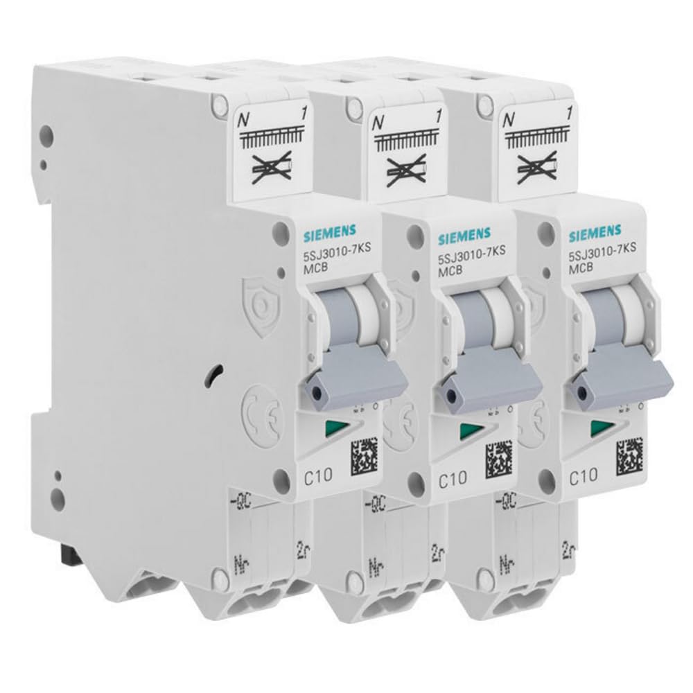 Siemens Sentron lot 3 disjoncteurs 10A courbe C Ph+N