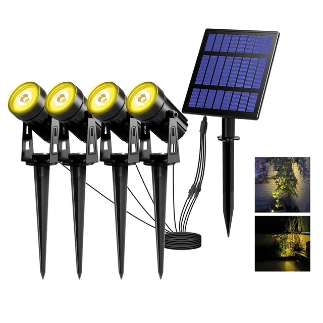 T-Sun Spot Lights 4 spots solaires blanc chaud 3000K IP65