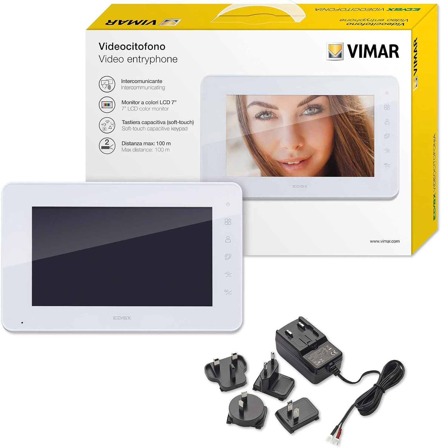 Vimar K40912 moniteur visiophone 7" mains libres 24V saillie