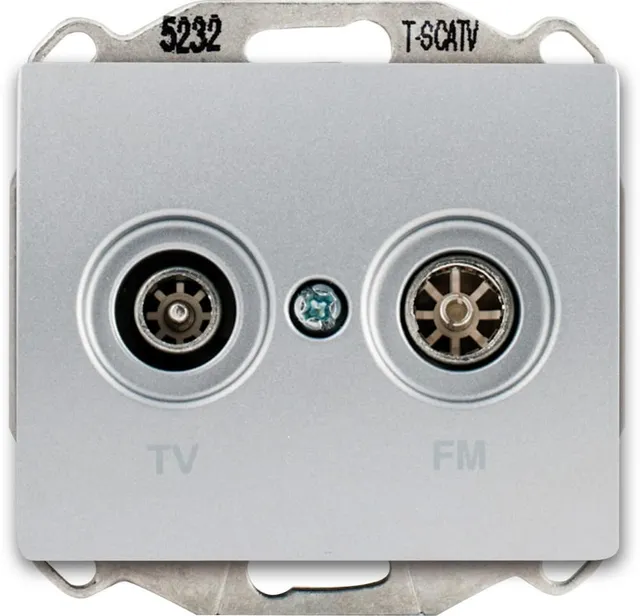 Siemens Delta Iris prise TV/FM alu silver murale