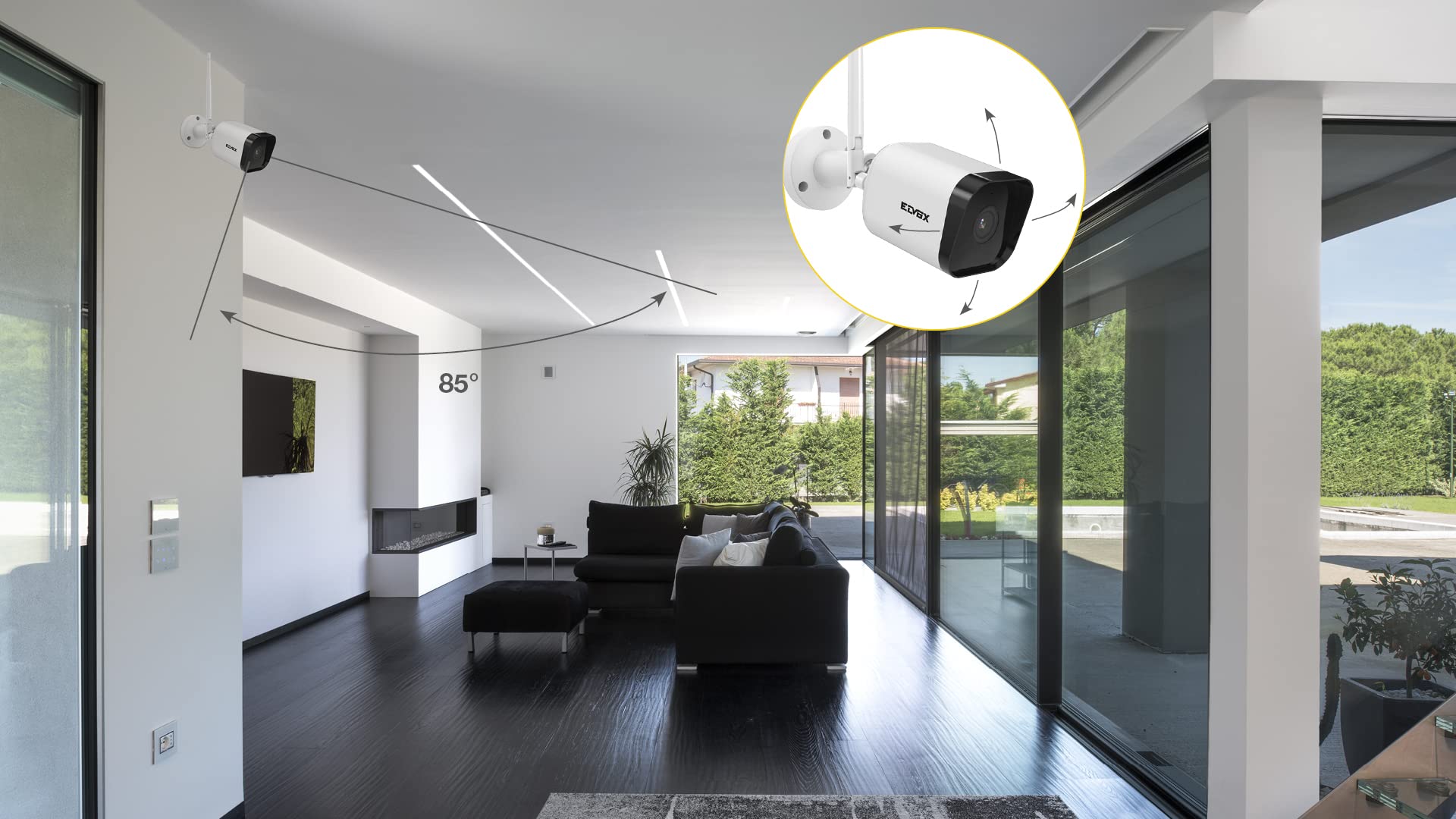 Vimar Composants 46KIT.036C kit CCTV WiFi 4 canaux 3 Mpx 2 caméras