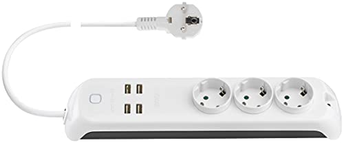 Vimar 00447.CK.B multiprise connectée blanc 3 prises + 4 USB
