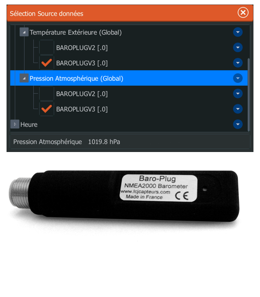LCJ BaroPlug baromètre NMEA2000 Plug and Play V3