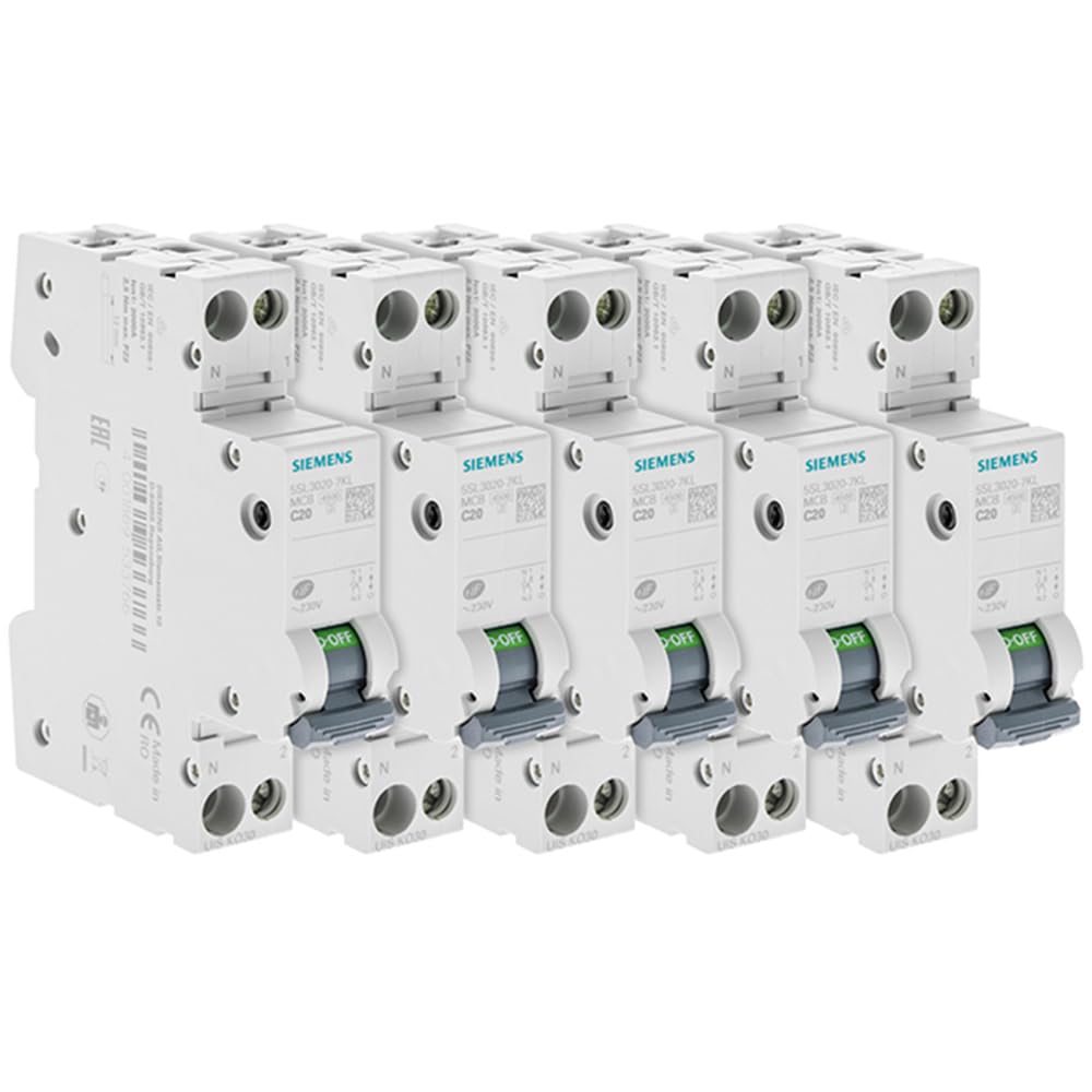 Siemens Sentron lot 5 disjoncteurs 1P+N 20A courbe C