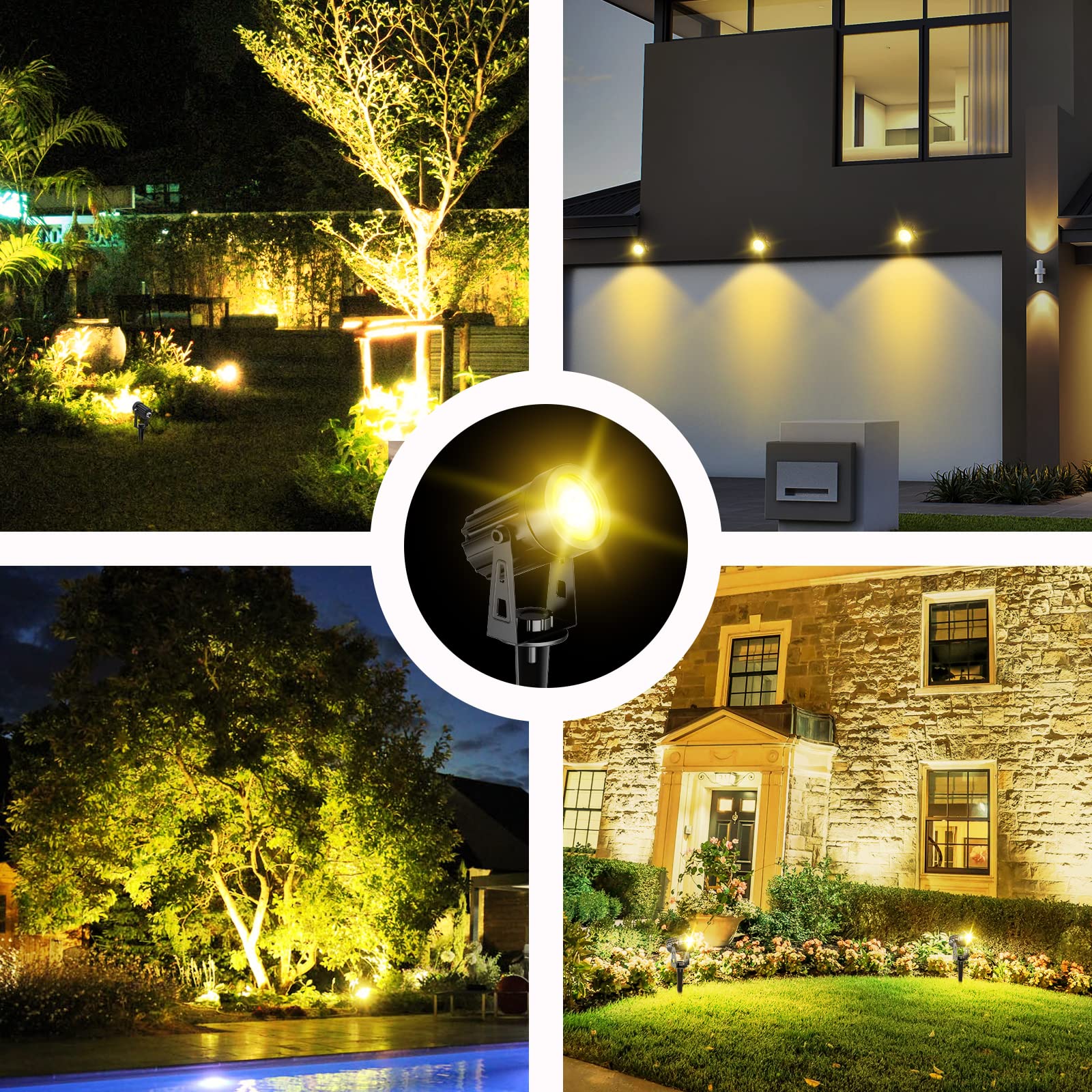 T-Sun Spot Lights 4 spots solaires blanc chaud 3000K IP65