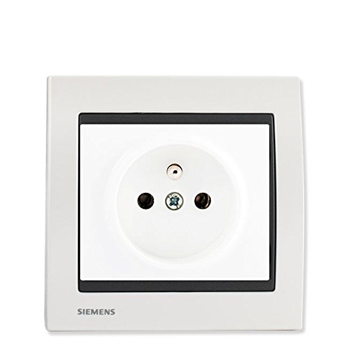 Siemens Delta Iris prise 2P+T blanc + plaque métal