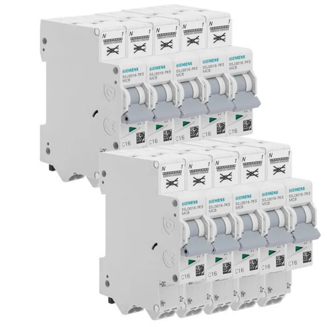 Siemens Sentron disjoncteur P+N 16A lot de 10 courbe C
