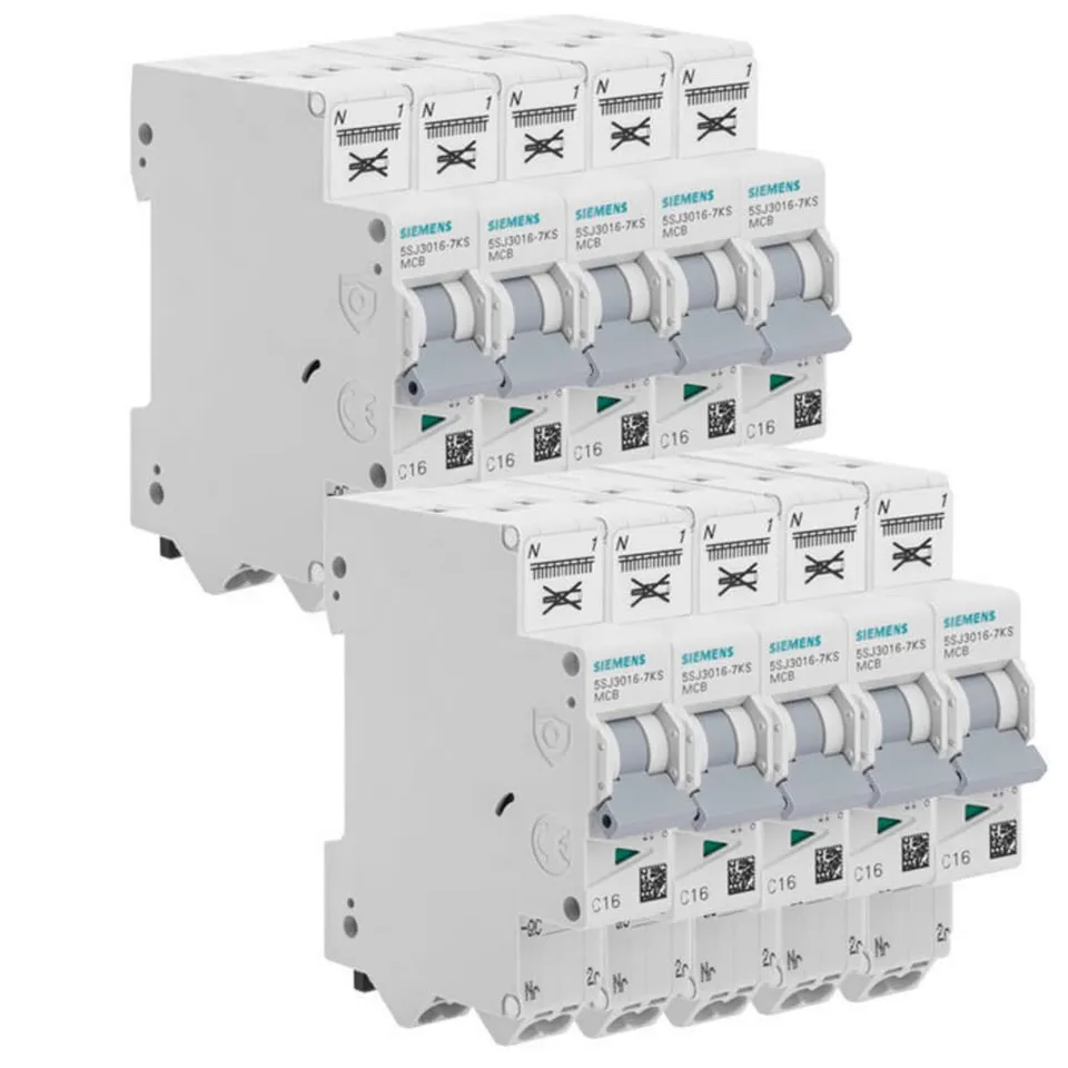 Siemens Sentron disjoncteur P+N 16A lot de 10 courbe C