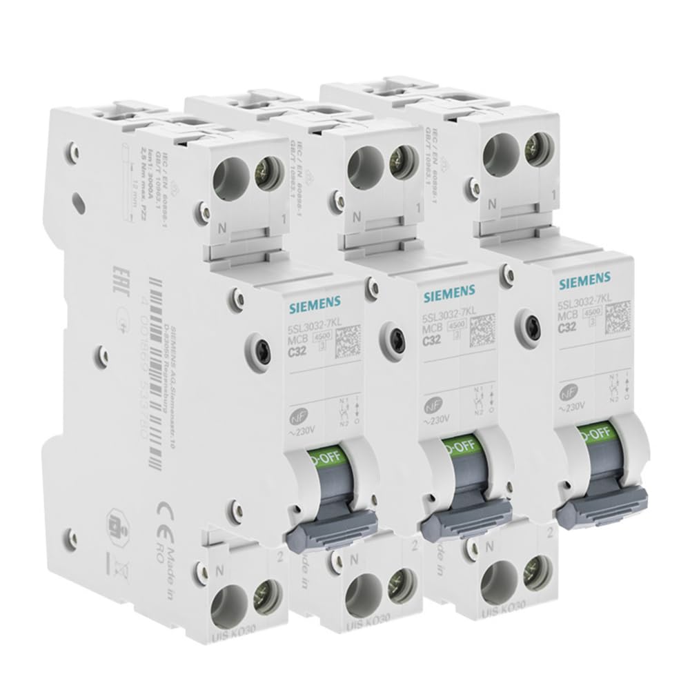 Siemens Sentron lot 3 disjoncteurs 32A courbe C Ph+N