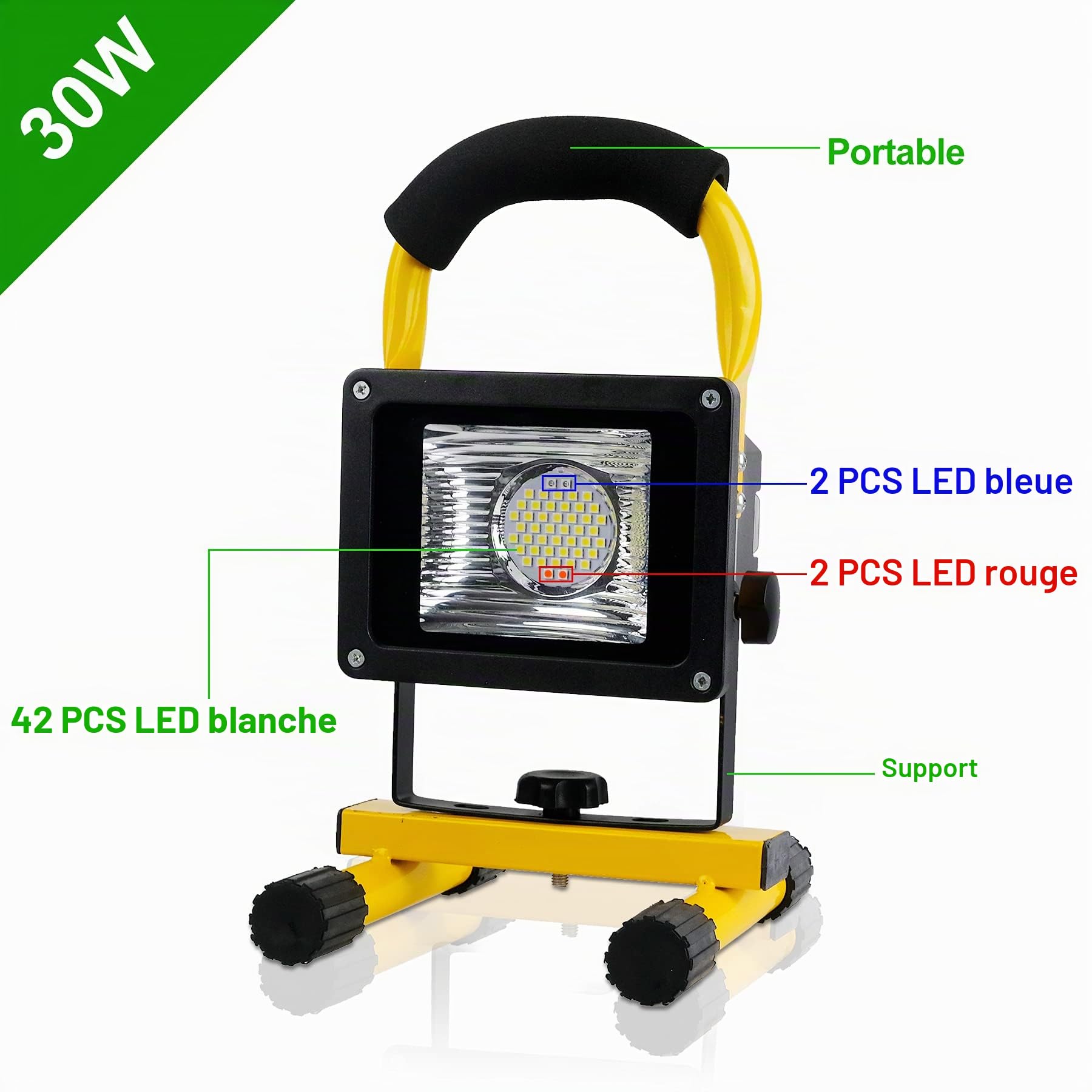 T-Sun Work Lights projecteur LED rechargeable 30W 2500LM IP65