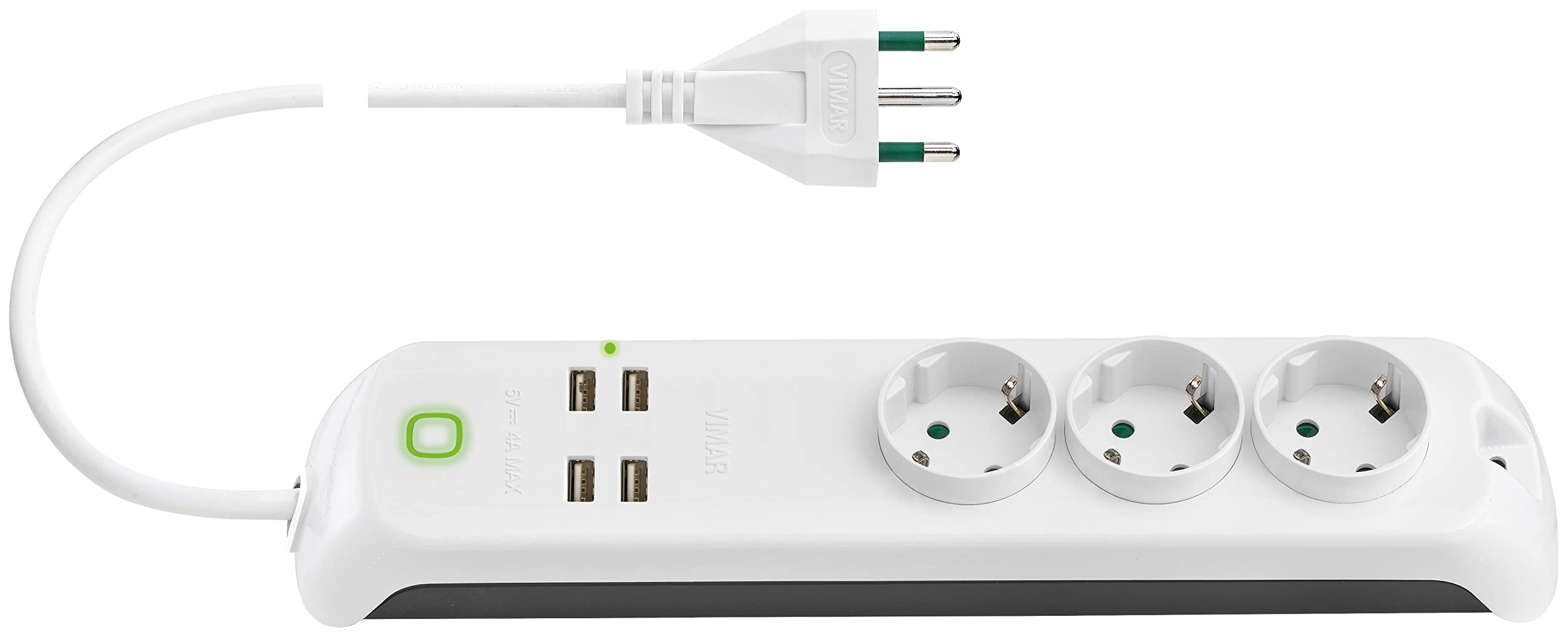 Vimar 00447.CC.B Multiprise Wi-Fi 3 Schuko + USB blanc