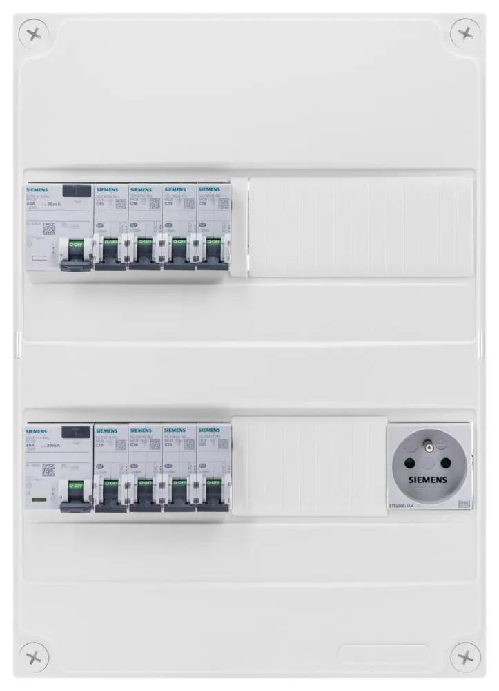 Siemens Tableau Électrique Pré-Équipé 2 Rangées 26 Modules